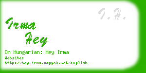 irma hey business card